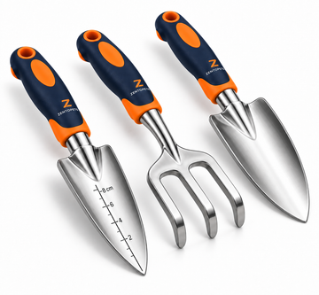 ZENTOPETS 3-Piece Garden Hand Tool Set Trowel, Transplanting Trowel & Hand Fork