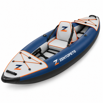 ZENTOPETS Single-Seat Inflatable Kayak with Padded High-Back Seat