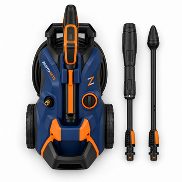 ZENTOPETS Wheeled Pressure Washer with Spray Gun and Two Lance Attachments