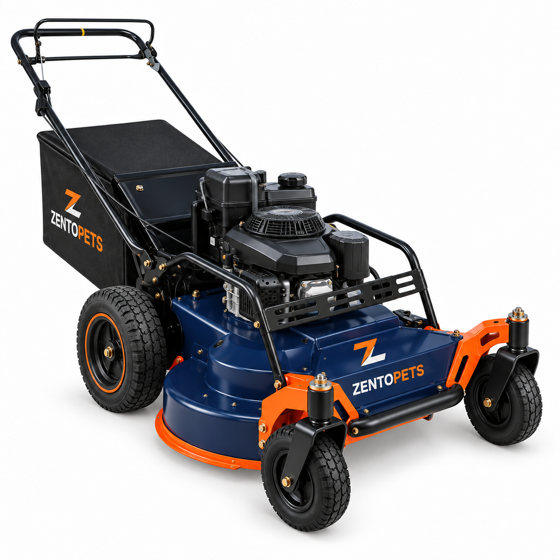 ZENTOPETS Walk-Behind Lawn Mower with Front Caster Wheels and Rear Grass Bag