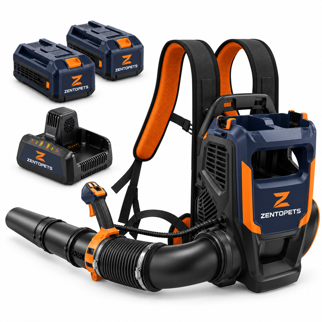 ZENTOPETS Cordless Backpack Leaf Blower Kit with Two Batteries and Charger