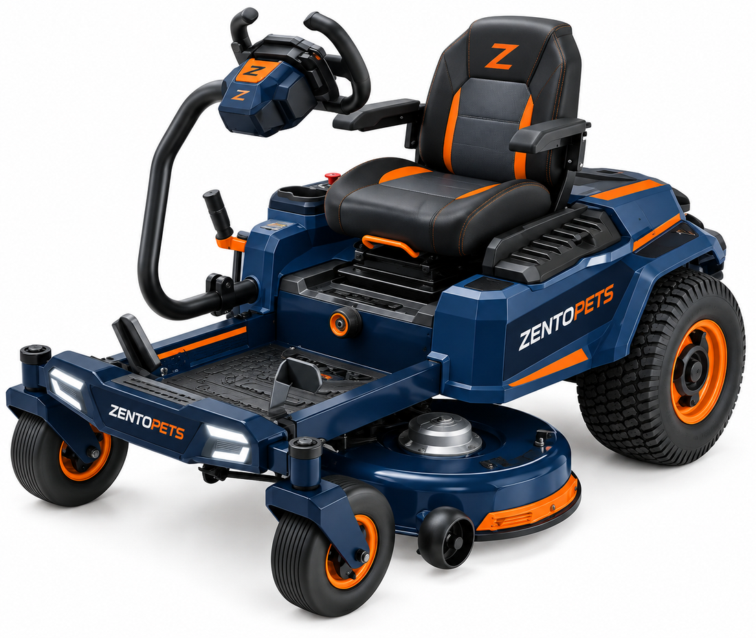ZENTOPETS Battery-Powered Zero-Turn Riding Lawn Mower with Yoke Steering