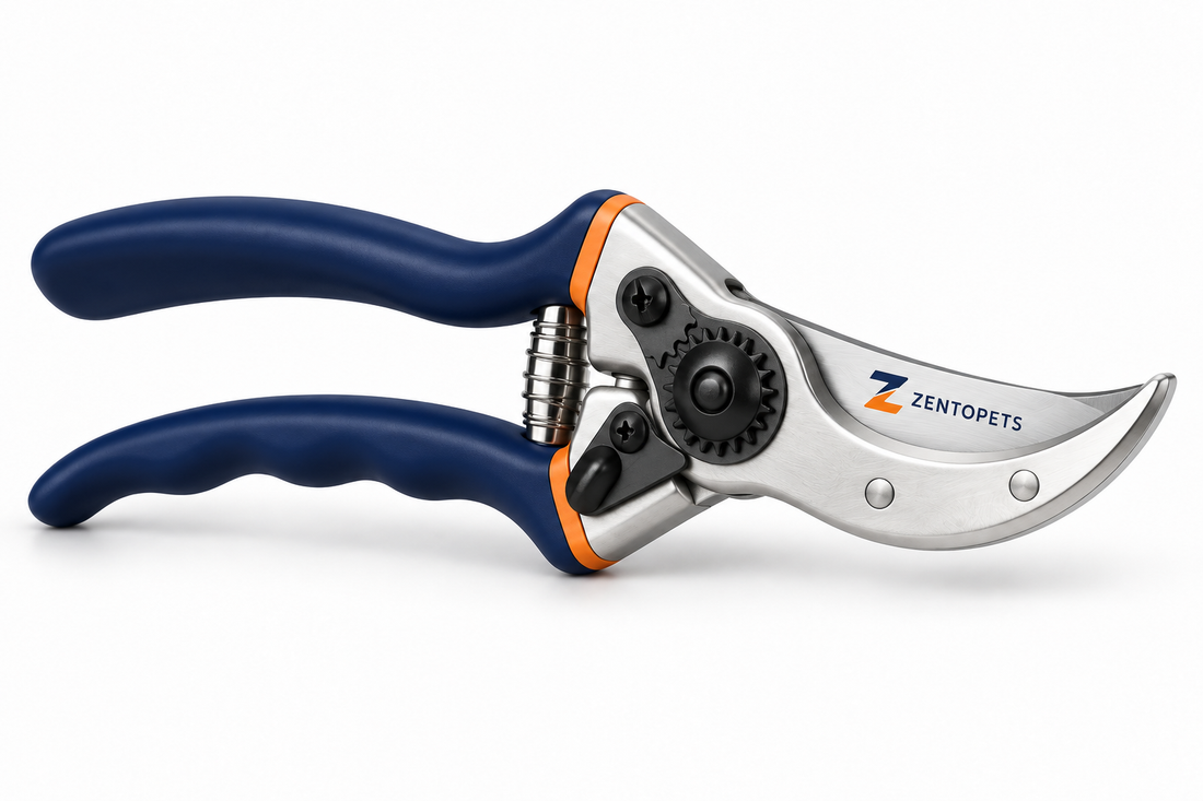 ZENTOPETS Bypass Pruning Shears with Ergonomic Navy Grips